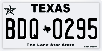 TX license plate BDQ0295