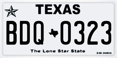 TX license plate BDQ0323