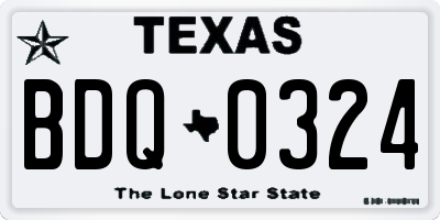TX license plate BDQ0324