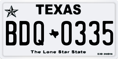 TX license plate BDQ0335