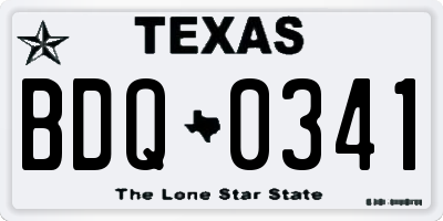 TX license plate BDQ0341