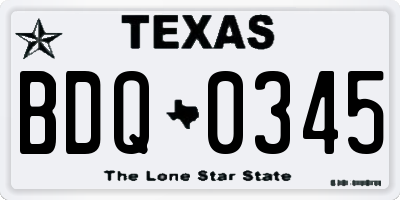TX license plate BDQ0345