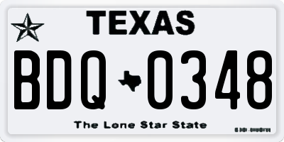 TX license plate BDQ0348