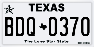 TX license plate BDQ0370