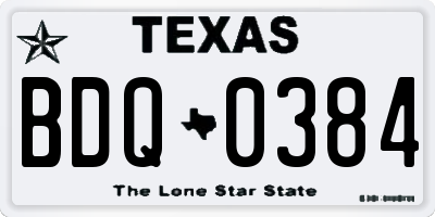 TX license plate BDQ0384