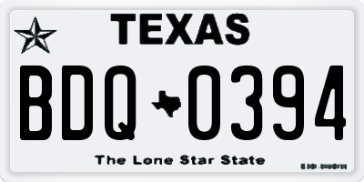 TX license plate BDQ0394