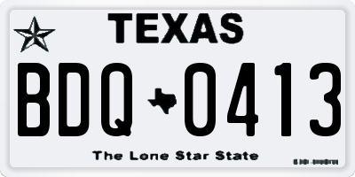 TX license plate BDQ0413