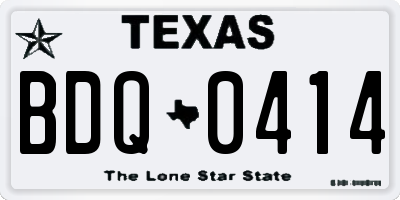 TX license plate BDQ0414