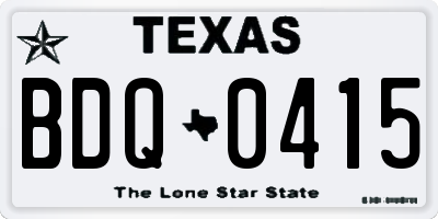 TX license plate BDQ0415