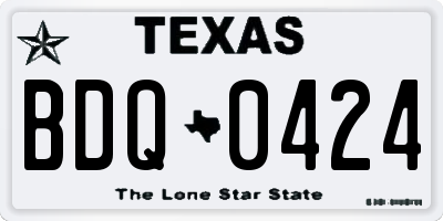 TX license plate BDQ0424