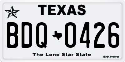 TX license plate BDQ0426