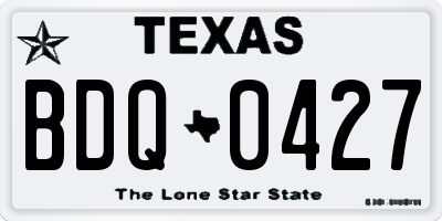 TX license plate BDQ0427