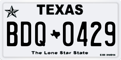 TX license plate BDQ0429