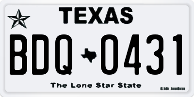 TX license plate BDQ0431