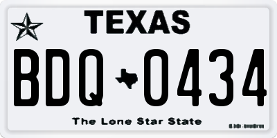 TX license plate BDQ0434