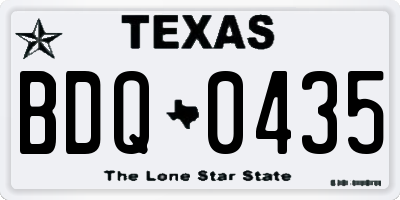 TX license plate BDQ0435