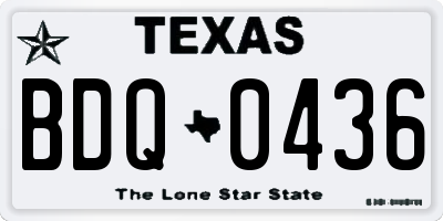 TX license plate BDQ0436