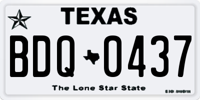 TX license plate BDQ0437