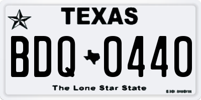 TX license plate BDQ0440