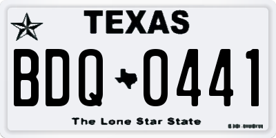 TX license plate BDQ0441