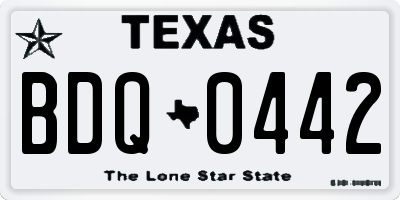 TX license plate BDQ0442