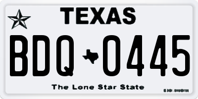 TX license plate BDQ0445
