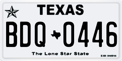 TX license plate BDQ0446