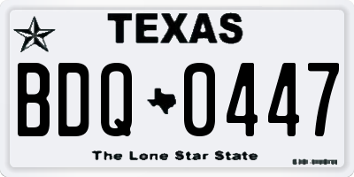 TX license plate BDQ0447