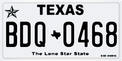 TX license plate BDQ0468