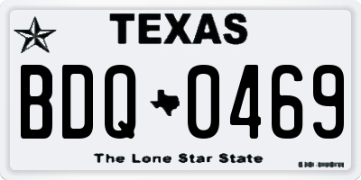 TX license plate BDQ0469
