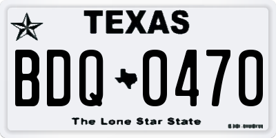 TX license plate BDQ0470