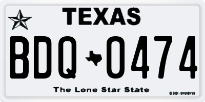 TX license plate BDQ0474