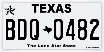 TX license plate BDQ0482