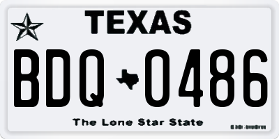 TX license plate BDQ0486