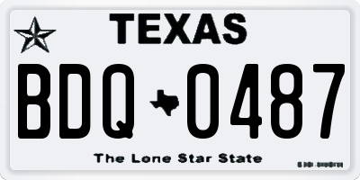 TX license plate BDQ0487