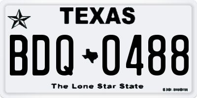 TX license plate BDQ0488