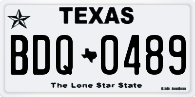 TX license plate BDQ0489