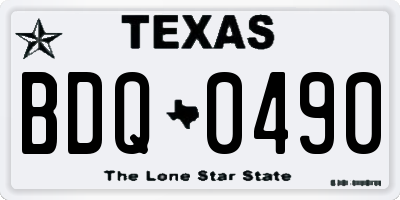 TX license plate BDQ0490