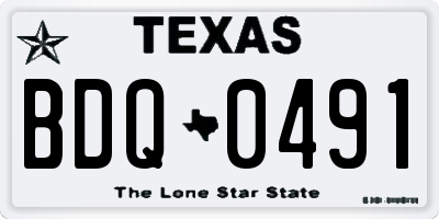 TX license plate BDQ0491