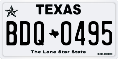 TX license plate BDQ0495