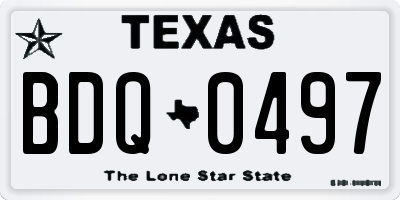 TX license plate BDQ0497