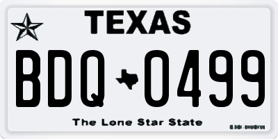 TX license plate BDQ0499