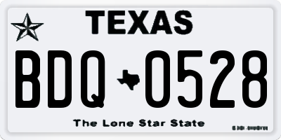 TX license plate BDQ0528