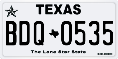 TX license plate BDQ0535