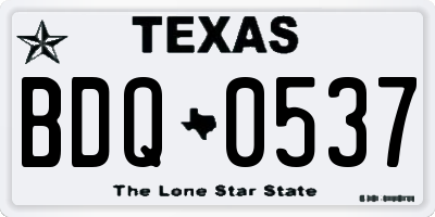 TX license plate BDQ0537