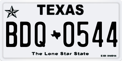 TX license plate BDQ0544