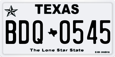 TX license plate BDQ0545