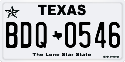 TX license plate BDQ0546