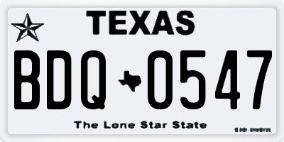 TX license plate BDQ0547