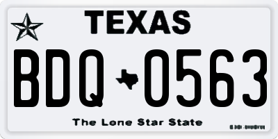 TX license plate BDQ0563